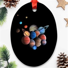 Planets  Oval Ornament (two Sides) by Valentinaart