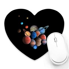 Planets  Heart Mousepads by Valentinaart