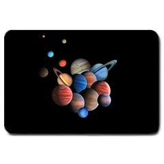 Planets  Large Doormat  by Valentinaart