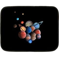 Planets  Fleece Blanket (mini) by Valentinaart