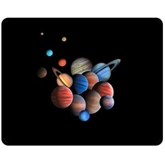 Planets  Fleece Blanket (medium)  by Valentinaart