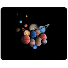 Planets  Double Sided Fleece Blanket (medium)  by Valentinaart