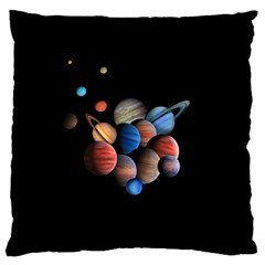 Planets  Large Flano Cushion Case (one Side) by Valentinaart