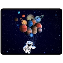 Planets  Double Sided Fleece Blanket (large)  by Valentinaart