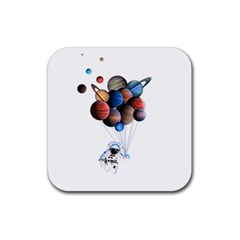 Planets  Rubber Coaster (square)  by Valentinaart