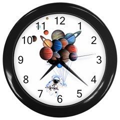 Planets  Wall Clocks (black) by Valentinaart