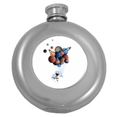 Planets  Round Hip Flask (5 Oz) by Valentinaart