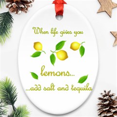 When Life Gives You Lemons Ornament (oval) by Valentinaart