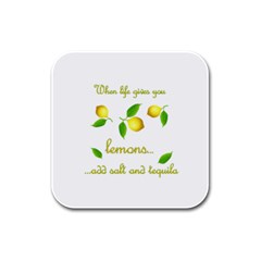 When Life Gives You Lemons Rubber Square Coaster (4 Pack)  by Valentinaart