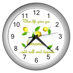 When Life Gives You Lemons Wall Clocks (silver)  by Valentinaart