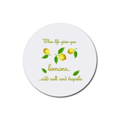 When Life Gives You Lemons Rubber Round Coaster (4 Pack)  by Valentinaart