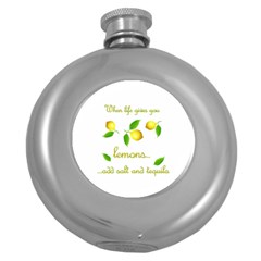 When Life Gives You Lemons Round Hip Flask (5 Oz) by Valentinaart