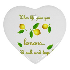 When Life Gives You Lemons Heart Ornament (two Sides) by Valentinaart