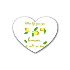 When Life Gives You Lemons Heart Coaster (4 Pack)  by Valentinaart