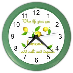 When Life Gives You Lemons Color Wall Clocks by Valentinaart