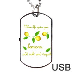 When Life Gives You Lemons Dog Tag Usb Flash (two Sides) by Valentinaart