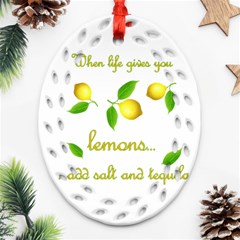 When Life Gives You Lemons Ornament (oval Filigree) by Valentinaart