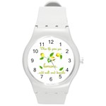 When life gives you lemons Round Plastic Sport Watch (M) Front