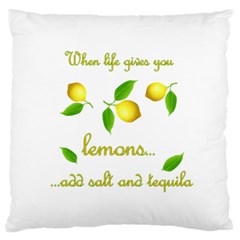 When Life Gives You Lemons Large Cushion Case (two Sides) by Valentinaart