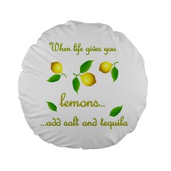 When Life Gives You Lemons Standard 15  Premium Round Cushions by Valentinaart