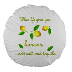 When Life Gives You Lemons Large 18  Premium Round Cushions by Valentinaart