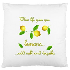 When Life Gives You Lemons Large Flano Cushion Case (one Side) by Valentinaart