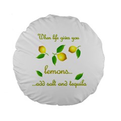 When Life Gives You Lemons Standard 15  Premium Flano Round Cushions by Valentinaart