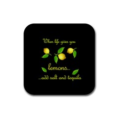 When Life Gives You Lemons Rubber Square Coaster (4 Pack)  by Valentinaart