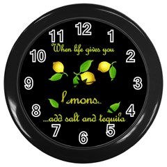 When Life Gives You Lemons Wall Clocks (black) by Valentinaart