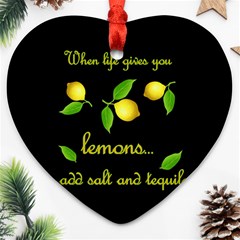 When Life Gives You Lemons Heart Ornament (two Sides) by Valentinaart