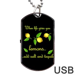 When Life Gives You Lemons Dog Tag Usb Flash (two Sides) by Valentinaart