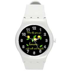 When Life Gives You Lemons Round Plastic Sport Watch (m) by Valentinaart