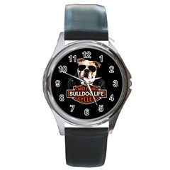 Bulldog biker Round Metal Watch