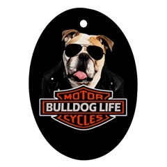 Bulldog biker Ornament (Oval)