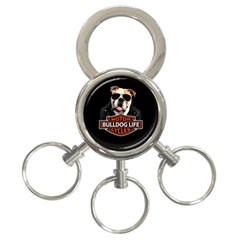 Bulldog biker 3-Ring Key Chains