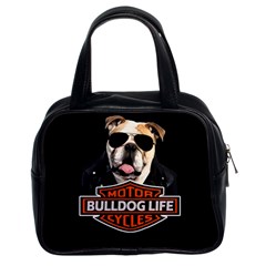 Bulldog biker Classic Handbags (2 Sides)