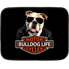 Bulldog biker Fleece Blanket (Mini)