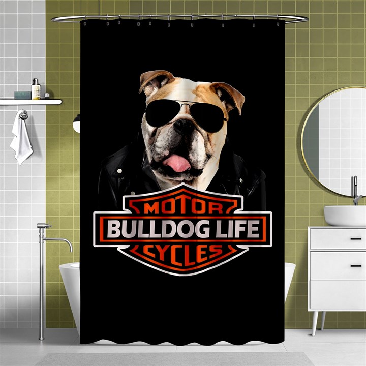 Bulldog biker Shower Curtain 48  x 72  (Small) 