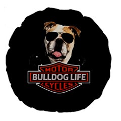 Bulldog biker Large 18  Premium Round Cushions