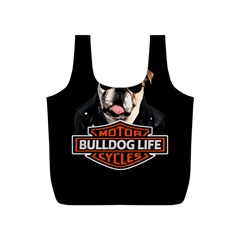 Bulldog Biker Full Print Recycle Bags (s)  by Valentinaart