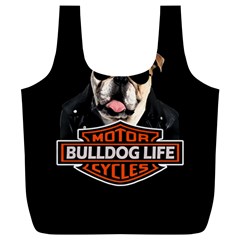 Bulldog biker Full Print Recycle Bags (L) 