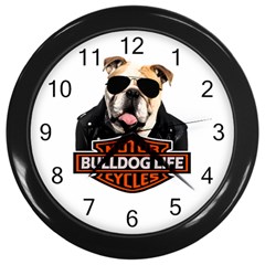 Bulldog biker Wall Clocks (Black)