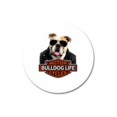 Bulldog biker Magnet 3  (Round)