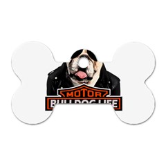 Bulldog biker Dog Tag Bone (One Side)