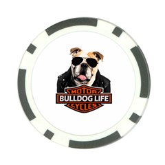 Bulldog biker Poker Chip Card Guard