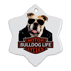 Bulldog biker Ornament (Snowflake)