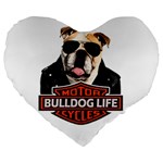 Bulldog biker Large 19  Premium Heart Shape Cushions Front