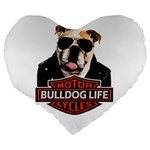 Bulldog biker Large 19  Premium Heart Shape Cushions Back