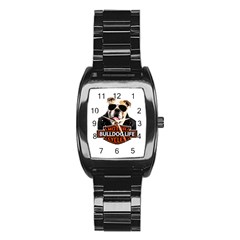 Bulldog biker Stainless Steel Barrel Watch