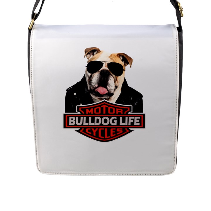 Bulldog biker Flap Messenger Bag (L) 